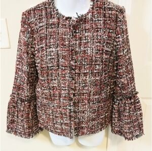 Ann Taylor Jackets & Blazers/Ann Taylor Women's Fringe Tweed Jacket